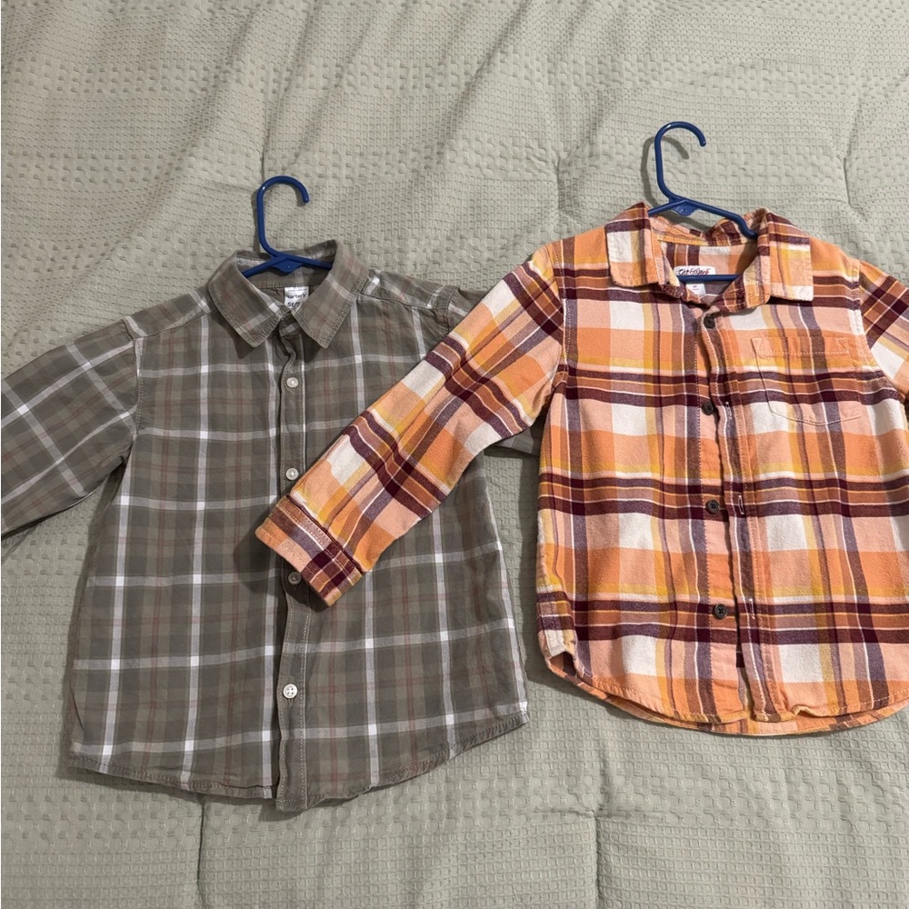 Plaid Kids Shirts Set